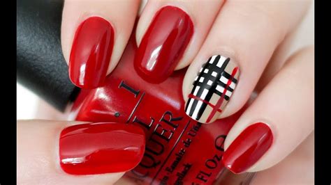 burberry paznokcie|burberry nails holiday plaid.